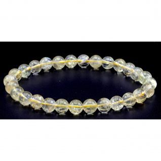 Pulsera 6mm Cuarzo Citrino perlas